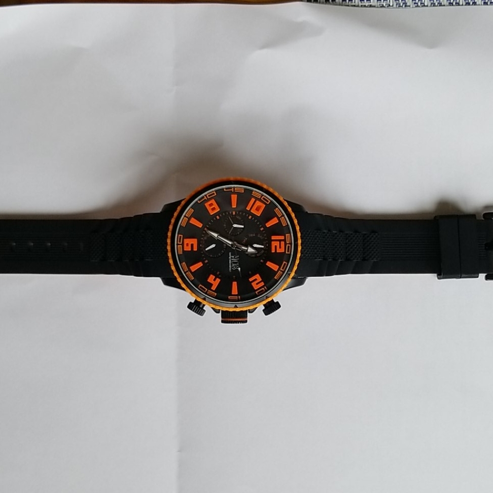 Men Of Style Black/Orange Watch